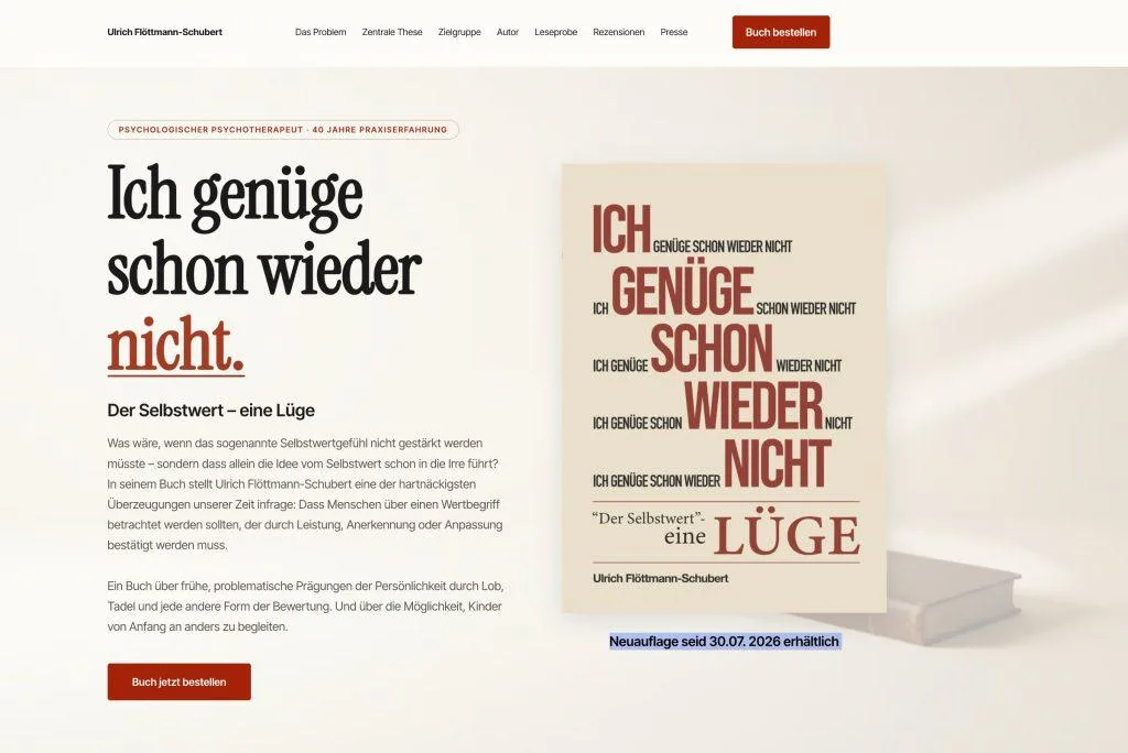 Marketing für Autor:innen Website des Autors Ulrich Flöttmann-Schubert
