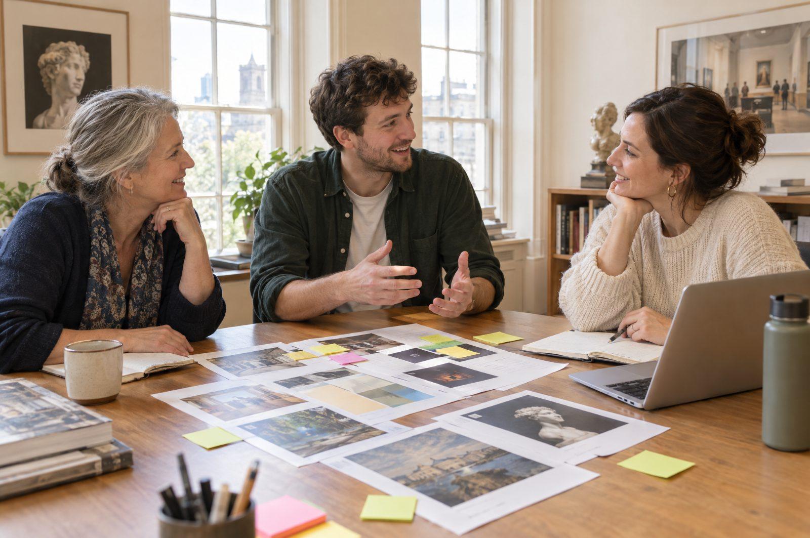 A museum communications team planning the season program together (AI-generated)